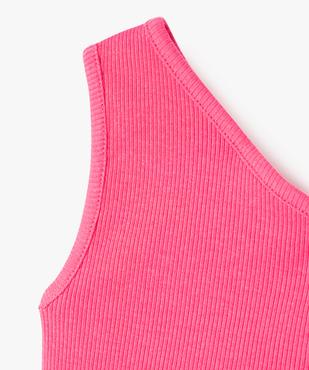 Débardeur asymétrique en coton côtelé fille vue2 - GEMO (ENFANT) - GEMO