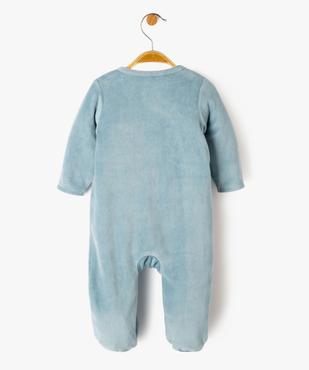 Pyjama dors-bien en velours fermeture devant bébé vue3 - GEMO 4G BEBE - GEMO