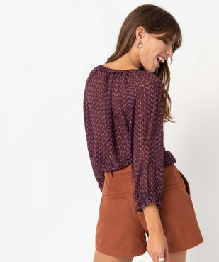 Blouse femme imprimée en voile vue3 - GEMO(FEMME PAP) - GEMO