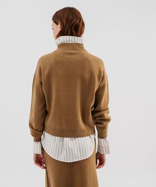 Pull à col montant coupe loose femme vue3 - GEMO 4G FEMME - GEMO