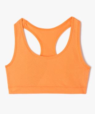 Brassière dos nageur en microfibre côtelée sans coutures fille vue1 - GEMO (JUNIOR) - GEMO