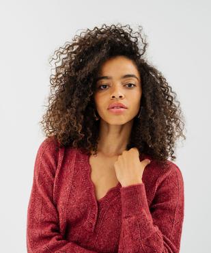 Pull fin col V femme vue3 - GEMO 4G FEMME - GEMO