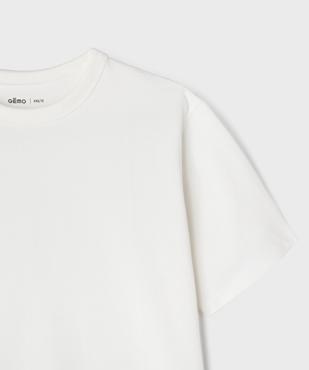 Tee-shirt manches courtes et col rond uni en coton résistant fille vue1 - GEMO 4G FILLE - GEMO