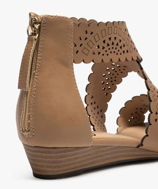 Sandales femme à brides perforées et talon fermé vue6 - GEMO (CASUAL) - GEMO
