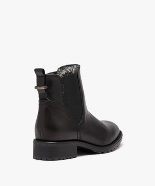 Boots femme dessus en cuir uni et intérieur fourré - Taneo vue4 - TANEO - GEMO
