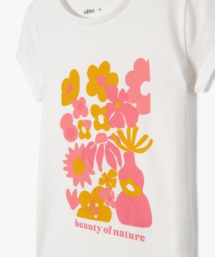 Tee-shirt à manches ultra courtes avec motif girly fille vue2 - GEMO 4G FILLE - GEMO