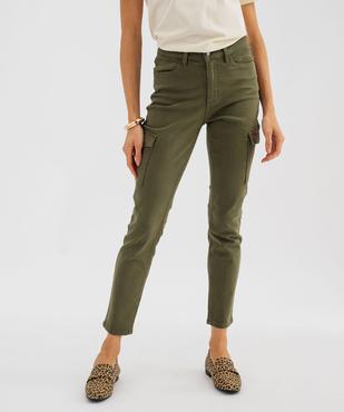 Jean cargo slim en denim stretch à taille normale femme vue1 - GEMO 4G FEMME - GEMO