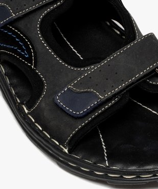 Mules homme dessus en cuir à larges brides à scratch vue6 - GEMO (CASUAL) - GEMO