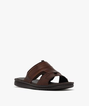 Mules homme causal dessus en cuir ajouré vue2 - GEMO (CASUAL) - GEMO