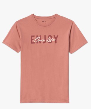 Tee-shirt manches courtes avec inscription homme vue4 - GEMO (HOMME) - GEMO