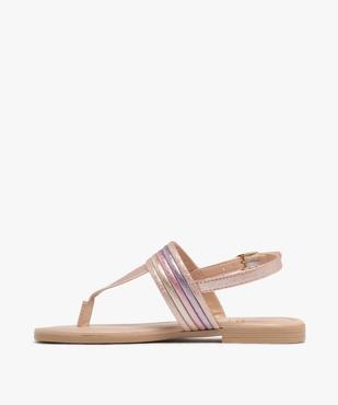 Sandales fille à entre-doigts avec brides tubulaires pailletées  vue3 - GEMO (ENFANT) - GEMO