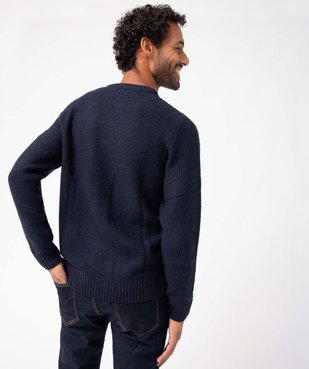 Pull homme en maille fantaisie contenant de la laine vue3 - GEMO (HOMME) - GEMO