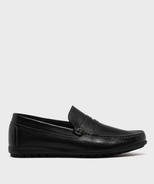 Mocassins dessus cuir grainé homme -Tanéo vue1 - TANEO GEMO FOR GOOD - GEMO