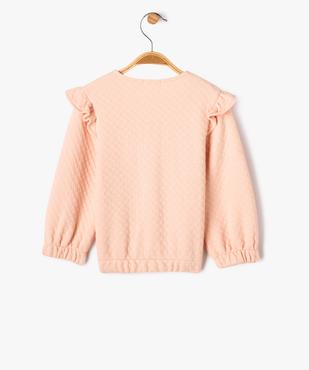 Sweat zippé avec volants sur les épaules bébé fille vue3 - GEMO(BEBE DEBT) - GEMO