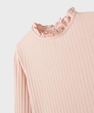 Tee-shirt manches longues avec col rond froncé fille vue4 - GEMO 4G FILLE - GEMO