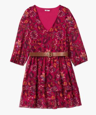Robe femme à manches longues avec motifs fleuris vue4 - GEMO(FEMME PAP) - GEMO