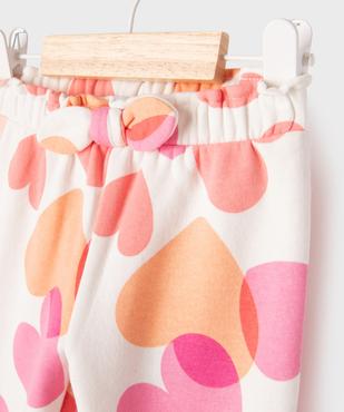 Pantalon en maille à motifs fleuris bébé fille vue2 - GEMO(BEBE DEBT) - GEMO