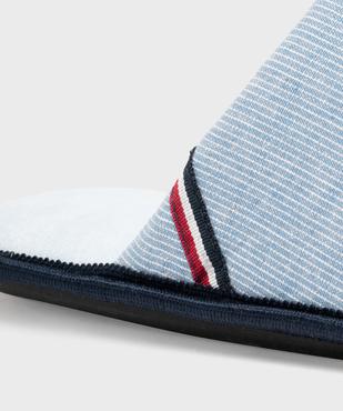 Mules d’intérieur à fines rayures homme vue6 - GEMO 4G HOMME - GEMO