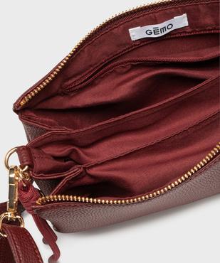 Sac 3 soufflets en matière grainée porté croisé femme vue4 - GEMO (ACCESS) - GEMO