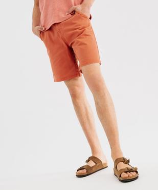 Bermuda chino en coton stretch à taille élastique homme vue1 - GEMO 4G HOMME - GEMO