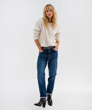 Jean mom fit taille haute avec ceinture femme vue4 - GEMO 4G FEMME - GEMO