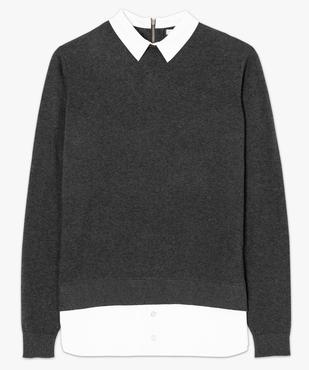 Pull 2 en 1 avec col et bas chemise vue4 - GEMO(FEMME PAP) - GEMO