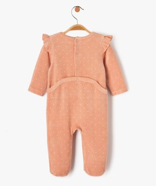 Pyjama dors-bien en velours avec volants sur les épaules bébé fille vue4 - GEMO(BB COUCHE) - GEMO