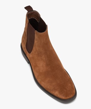 Boots homme dessus en cuir velours uni - Taneo vue5 - TANEO - GEMO