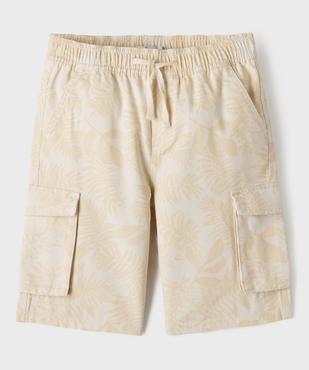 Bermuda cargo en toile de coton imprimé jungle garçon vue1 - GEMO (JUNIOR) - GEMO