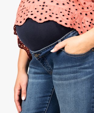 Jean de grossesse coupe slim avec bandeau taille haute - Maternité grande taille vue2 - GEMO (MATER) - GEMO