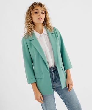 Veste blazer à manches 3/4 sans bouton femme vue2 - GEMO(FEMME PAP) - GEMO
