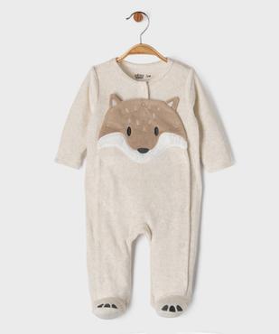 Pyjama en velours ouvert devant motif renard bébé garçon vue6 - GEMO(BEBE DEBT) - GEMO