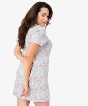 Chemise de nuit à manches courtes avec motifs femme grande taille vue3 - GEMO 4G FEMME - GEMO