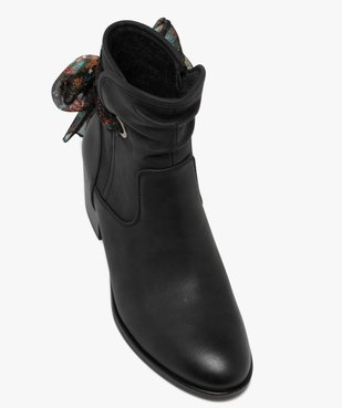 Boots femme fourrées à talon carré avec foulard noué style vintage vue6 - GEMO(URBAIN) - GEMO