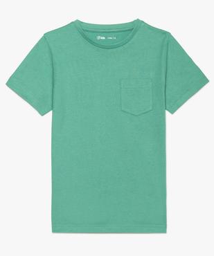 Tee-shirt garçon uni à manches courtes en coton bio vue1 - GEMO 4G GARCON - GEMO