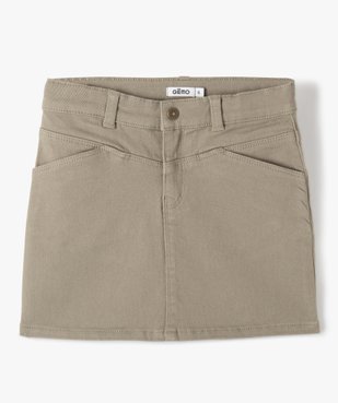 Jupe fille courte en coton stretch coupe trapèze vue1 - GEMO (ENFANT) - GEMO