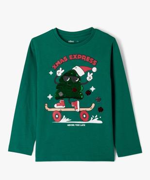 Tee-shirt de Noël à sequins garçon vue1 - GEMO (ENFANT) - GEMO