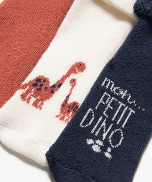 Chaussettes bébé en maille bouclette (lot de 3) vue2 - GEMO 4G BEBE - GEMO