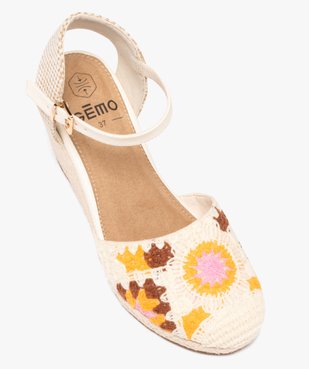 Sandales femme à talon compensé et bout fermé en jute vue5 - GEMO(URBAIN) - GEMO