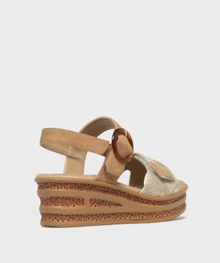 Sandales compensées à brides scratch femme - Valentina Baldano vue4 - EMILIA ROSA - GEMO