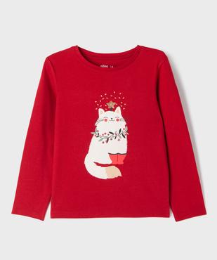 Tee-shirt manches longues à sequins brillants fille vue1 - GEMO 4G FILLE - GEMO