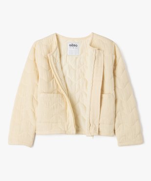 Veste zippée et matelassée coupe droite fille vue3 - GEMO (ENFANT) - GEMO