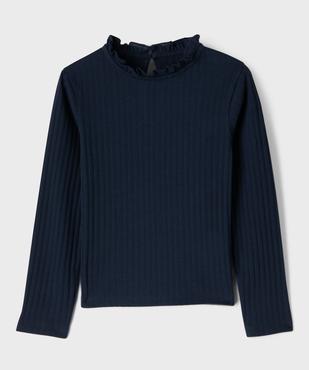 Tee-shirt manches longues avec col rond froncé fille vue1 - GEMO 4G FILLE - GEMO