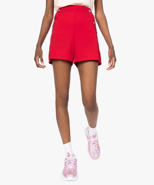 Short femme ample taille haute à pont boutonné vue1 - GEMO(FEMME PAP) - GEMO
