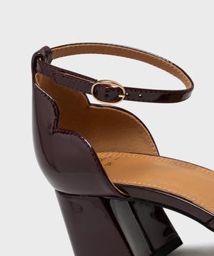 Escarpins à bout carré et talon large vernis femme - Valentina Baldano vue6 - VALENTINA BALDA - GEMO