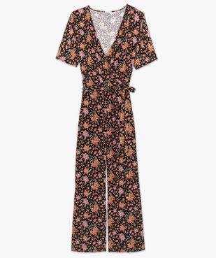 Combinaison pantalon femme grande taille à motifs fleuris et haut cache-cœur  vue4 - GEMO (G TAILLE) - GEMO