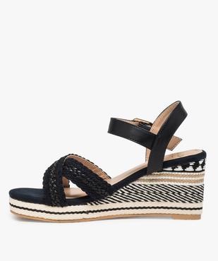 Sandales femme à talon compensé et brides tressées vue3 - GEMO(URBAIN) - GEMO