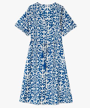 Robe longue à manches courtes imprimée femme vue4 - GEMO(FEMME PAP) - GEMO