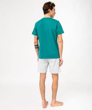 Pyjashort en coton avec haut imprimé homme vue3 - GEMO 4G HOMME - GEMO