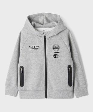 Sweat de sport zippé à capuche garçon vue3 - GEMO (ENFANT) - GEMO